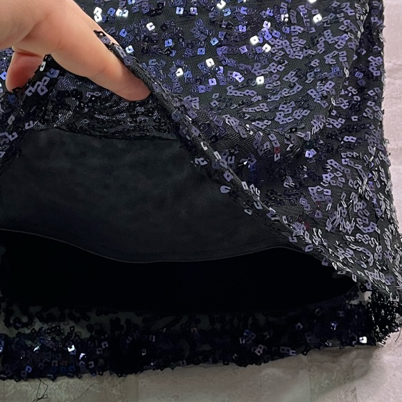 Caché Purple Sequin Fitted Black Dress - Picture 12 of 14